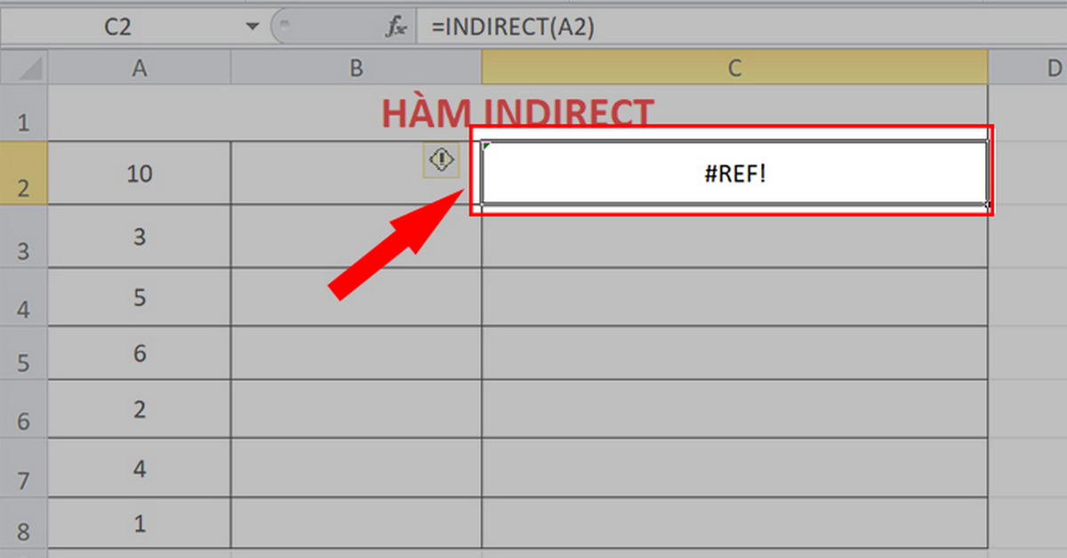 Lỗi #REF! xảy ra khi tham chiếu sổ làm việc đã đóng với hàm INDIRECT